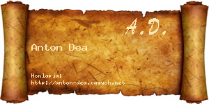 Anton Dea névjegykártya